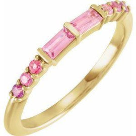 Pink Multi-Gemstone Stackable Ring