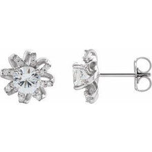 Load image into Gallery viewer, 1 CTW Diamond Halo-Style Earrings
