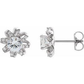 1 CTW Diamond Halo-Style Earrings