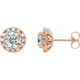 3/4 CTW Diamond Halo-Style Earrings