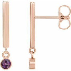 Chatham® Lab-Created Alexandrite Bar Earrings