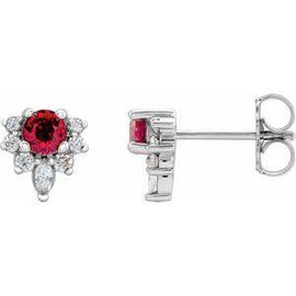 Chatham® Created Alexandrite & 1/6 CTW Diamond Earrings