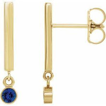 Load image into Gallery viewer, Chatham® Lab-Created Alexandrite Bar Earrings
