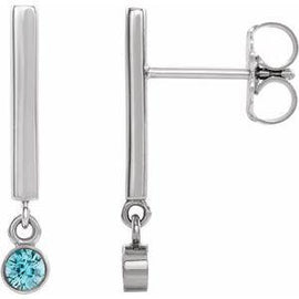 Chatham® Lab-Created Alexandrite Bar Earrings