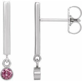 Chatham® Lab-Created Alexandrite Bar Earrings