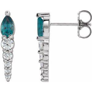 Chatham® Created Alexandrite & 1/4 CTW Diamond Earrings