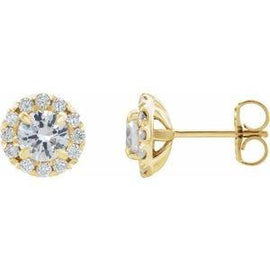 3/4 CTW Diamond Halo-Style Earrings