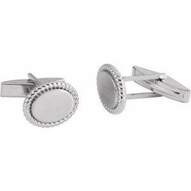 15.6x12.5 mm Rope Pattern Cuff Links