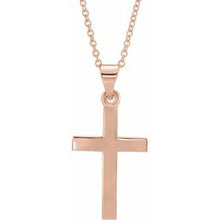 Load image into Gallery viewer, 14K Rose Cross 18&quot; Necklace
