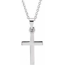 Load image into Gallery viewer, 14K Rose Cross 18&quot; Necklace
