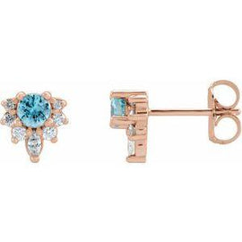 Chatham® Created Alexandrite & 1/6 CTW Diamond Earrings