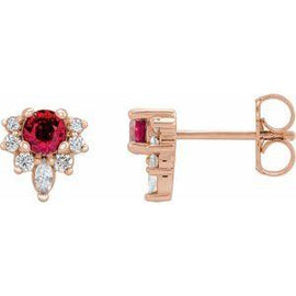 Chatham® Created Alexandrite & 1/6 CTW Diamond Earrings