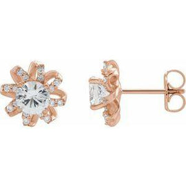 1 CTW Diamond Halo-Style Earrings
