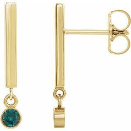 Chatham® Lab-Created Alexandrite Bar Earrings