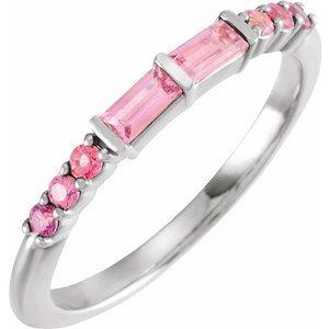 Pink Multi-Gemstone Stackable Ring