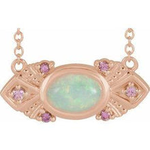 Load image into Gallery viewer, Ethiopian Opal &amp; Pink Sapphire Vintage-Inspired 18&quot; Necklace
