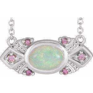 Ethiopian Opal & Pink Sapphire Vintage-Inspired 18