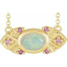 Load image into Gallery viewer, Ethiopian Opal &amp; Pink Sapphire Vintage-Inspired 18&quot; Necklace
