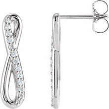 Load image into Gallery viewer, 1/8 CTW Diamond Infinity-Inspired Earrings
