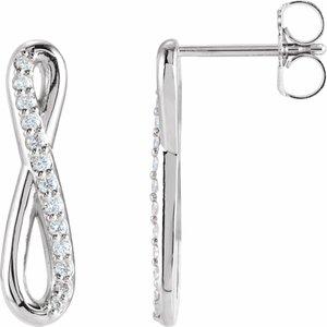1/8 CTW Diamond Infinity-Inspired Earrings
