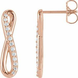1/8 CTW Diamond Infinity-Inspired Earrings