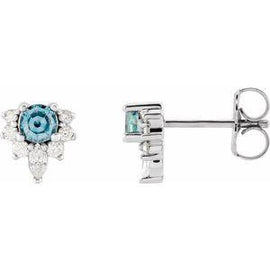 Chatham® Created Alexandrite & 1/6 CTW Diamond Earrings