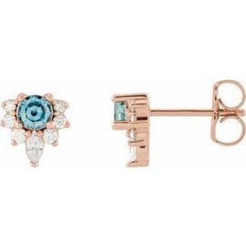Chatham® Created Alexandrite & 1/6 CTW Diamond Earrings