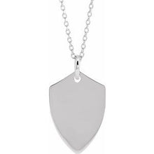Load image into Gallery viewer, Vermeil 22.4x14.1 mm Shield 24&quot; Necklace
