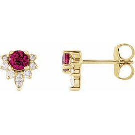 Chatham® Created Alexandrite & 1/6 CTW Diamond Earrings