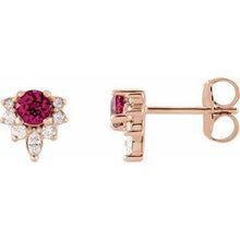 Load image into Gallery viewer, Chatham® Created Alexandrite &amp; 1/6 CTW Diamond Earrings
