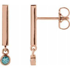 Chatham® Lab-Created Alexandrite Bar Earrings