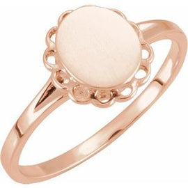 8x6.7 mm Oval Signet Ring