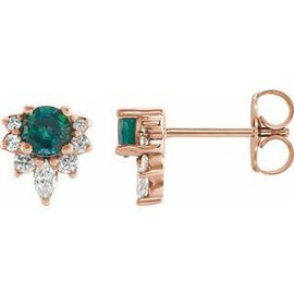 Chatham® Created Alexandrite & 1/6 CTW Diamond Earrings