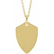 Load image into Gallery viewer, Vermeil 22.4x14.1 mm Shield 24&quot; Necklace
