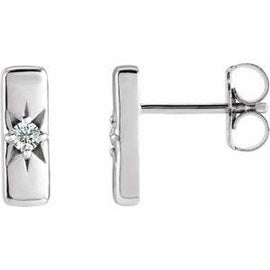 .07 CTW Lab-Grown Diamond Starburst 10 mm Bar Earrings