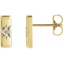 Load image into Gallery viewer, .07 CTW Lab-Grown Diamond Starburst 10 mm Bar Earrings
