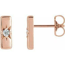 Load image into Gallery viewer, .07 CTW Lab-Grown Diamond Starburst 10 mm Bar Earrings
