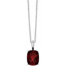 Mozambique Garnet Solitaire Vintage Scroll Pendant