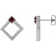 Load image into Gallery viewer, Chatham® Lab-Created Alexandrite &amp; 1/3 CTW Diamond Earrings
