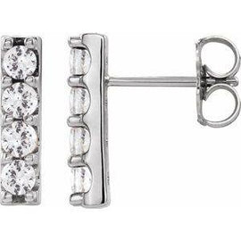 1/2 CTW Lab-Grown Diamond Bar Earrings
