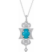 Load image into Gallery viewer, Turquoise &amp; .015 CTW Diamond 18&quot; Necklace
