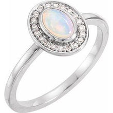 Load image into Gallery viewer, Opal &amp; .07 CTW Diamond Halo-Style Ring
