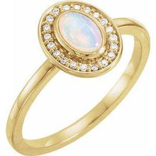 Load image into Gallery viewer, Opal &amp; .07 CTW Diamond Halo-Style Ring
