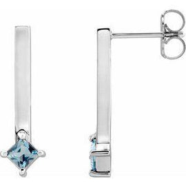 London Blue Topaz Bar Drop Earrings
