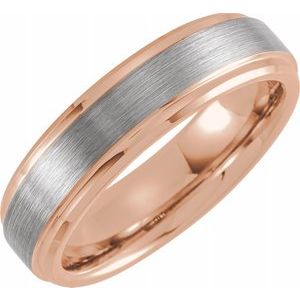 Gold PVD 6 mm Beveled-Edge Band with Satin Finish