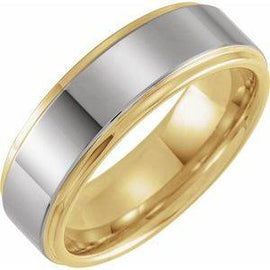 Gold PVD 8 mm Flat Edge Band