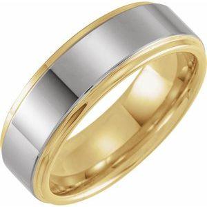 Gold PVD 8 mm Flat Edge Band