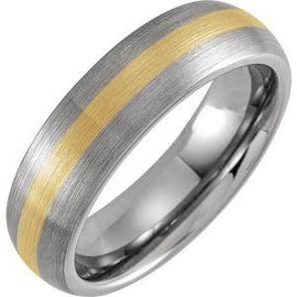 Gold PVD 6 mm Domed Band