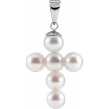 Load image into Gallery viewer, 19.75x14.5 mm Freshwater Cultured Pearl Cross Pendant
