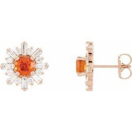 Green Tourmaline & 3/4 CTW Diamond Earrings